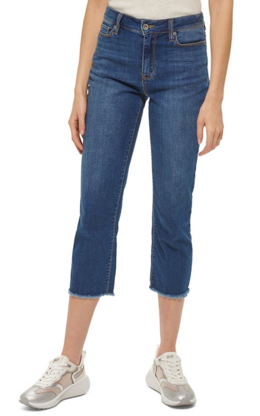 DKNY JEANS Womens Rivington Crop Jeans 24 US 00 Classic Blue Slim Straight NWT